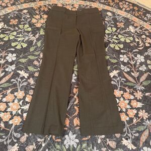 LOFT Marisa Trouser | Size 10 | Olive/Dark Army Green | Flare Leg | Front Patch
